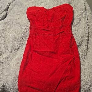 Body Central Vibrant Red Strapless Dress